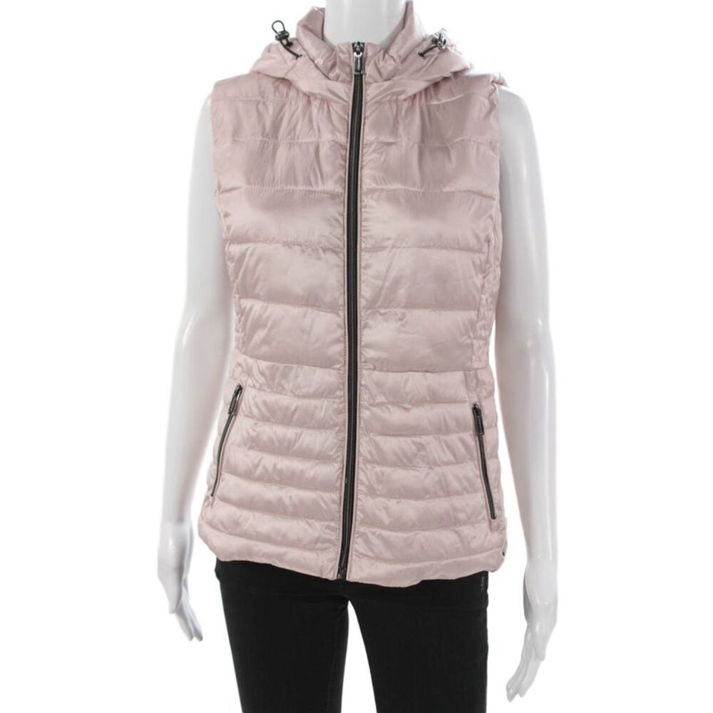Rino & Pelle Women Pink Sleeveless Puffer Jacket Zip Size 36